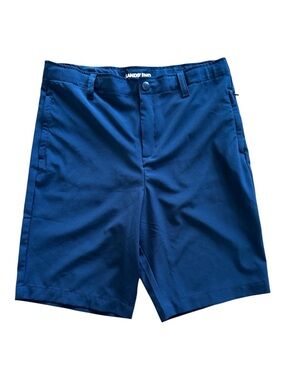 New! Lands' End Men's Performance Navy Blue Flat Front Shorts